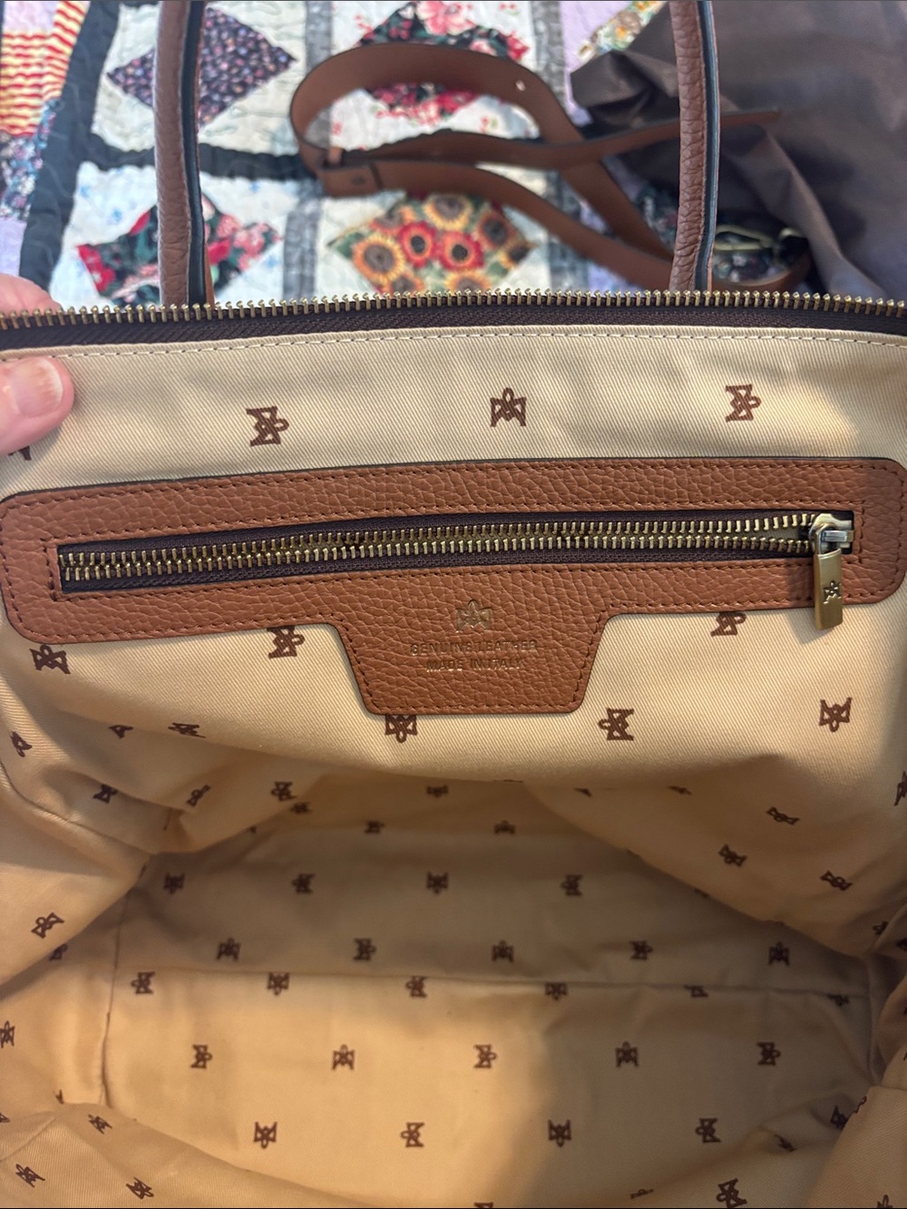 CUOIERIA FIORENTINA Leather Tote in caramel leather - Picture 12 of 14